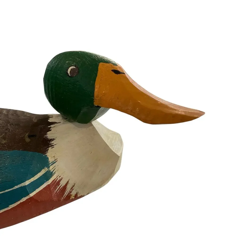 Wooden Hand-Crafted Painted Decoy Duck 12 Inches Vintage Home Decor